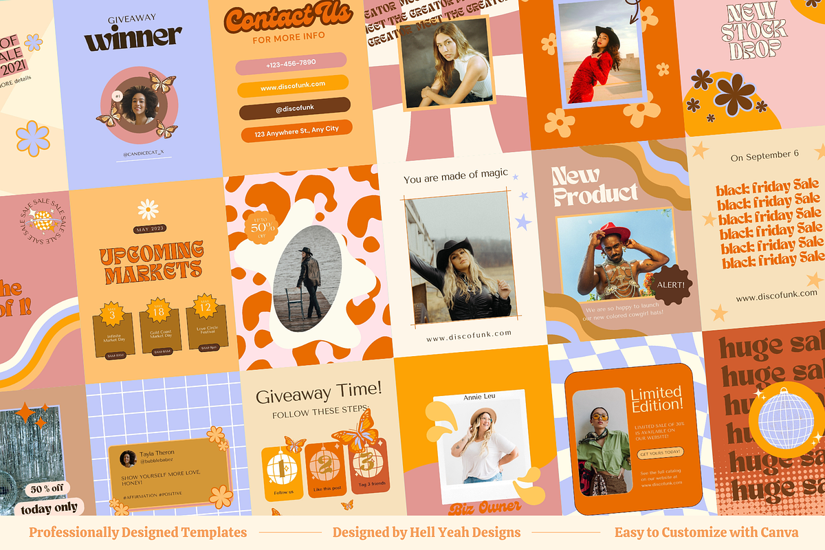 Disco Instagram Post Templates preview 3