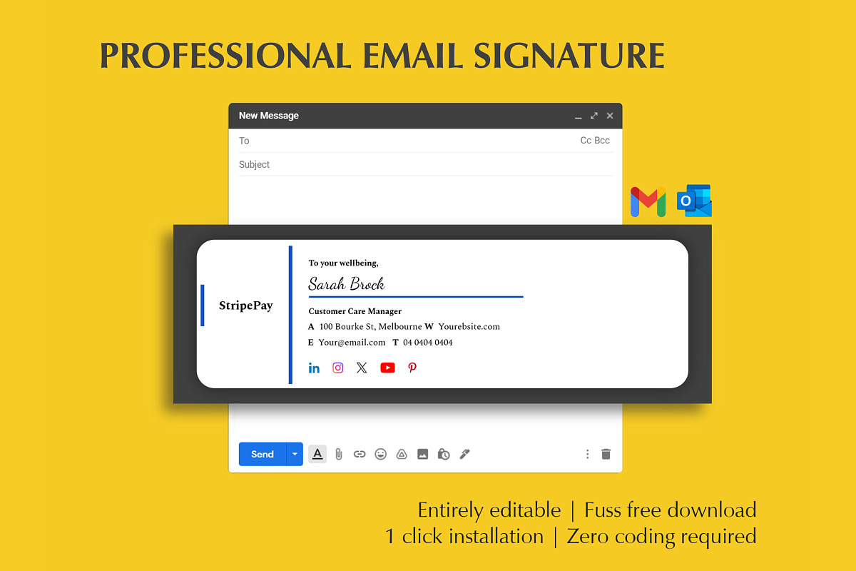 Gmail & Outlook Signatures Template, a Social Media Template by Career Canvas (Photo 2 of 4)