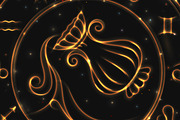 SET / 2018 CALENDAR / golden ZODIACS, a Texture Illustration by Nadin_Lebedeva (Thumbnail 8 of 11)