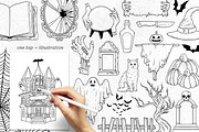 Halloween Procreate stamps, a Brush Add-On by SecondOfJuly (Thumbnail 2 of 6)