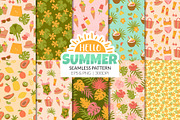 Tropical Summer Pool & Beach Pattern, a Pattern Graphic by CreativeChristiana (Thumbnail 1 of 11)