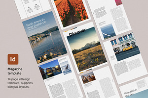 Magazine Template Bilingual Layout