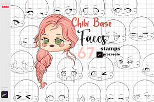 Procreate Chibi Base Faces Emote