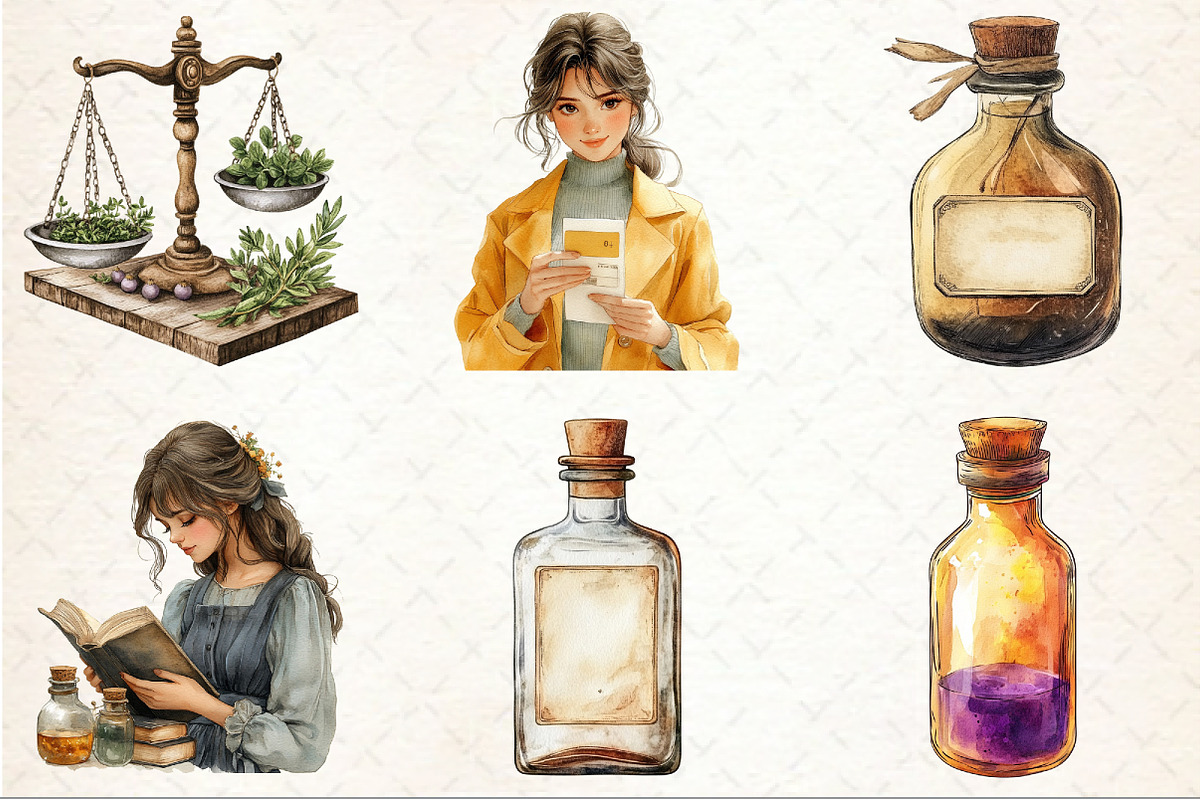 Vintage Apothecary Clipart, an Illustration by Rose Art (Photo 3 of 4)