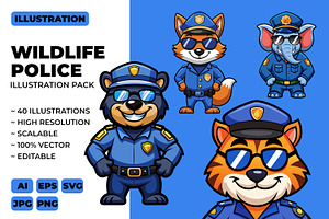 Wildlife Police Mascot Illustration, an Illustration by Riswan Ratta