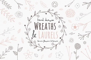 Wreaths & Laurels Hand Drawn Vectors