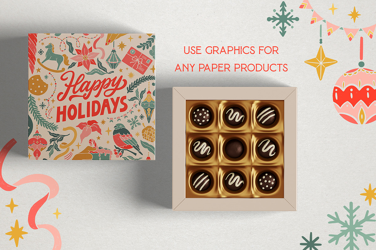 Christmas Retro collection., a Decorative Illustration by ElenKoss (Photo 13 of 15)