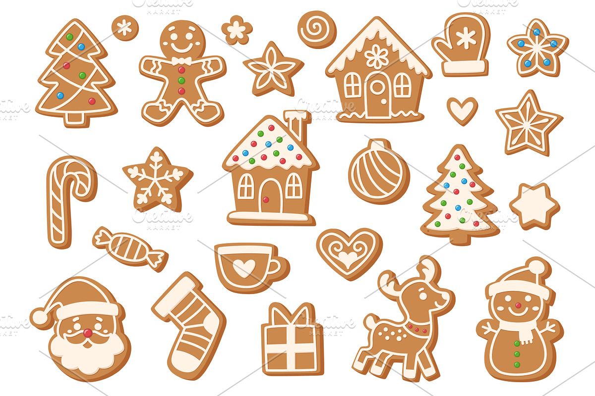 Christmas gingerbread cookies of, an Object Illustration by Barsuk's Shop