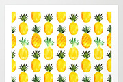 Pineapples watercolor pattern, a Pattern Graphic by Katerina Tova (Thumbnail 2 of 4)