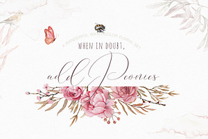 Add Peonies - Watercolor Graphic Set