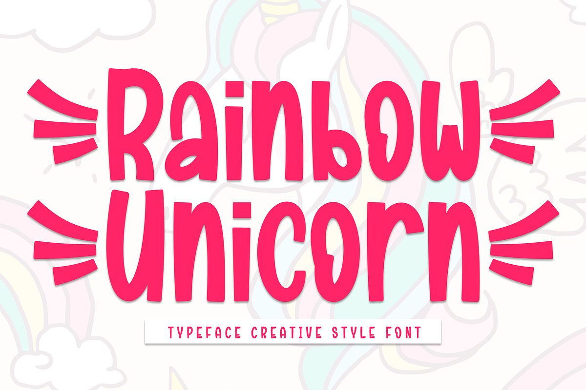 Rainbow Unicorn | Script Font, a Handwritten Font by Scratchones (Photo 1 of 9)