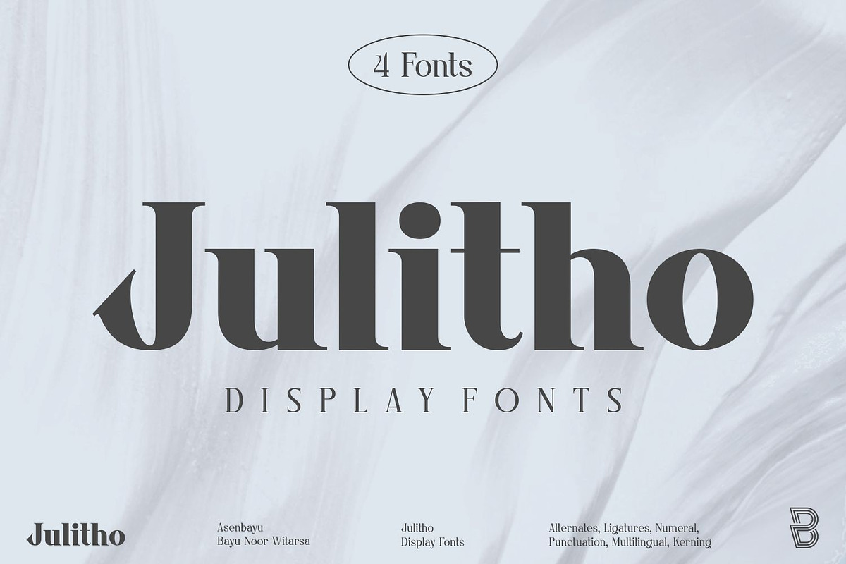 Julitho Fonts Family, a Serif Font by Asenbayu (Photo 1 of 13)