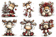 Funny Christmas Reindeer Clipart, an Illustration by Daily.Designs (Thumbnail 7 of 8)