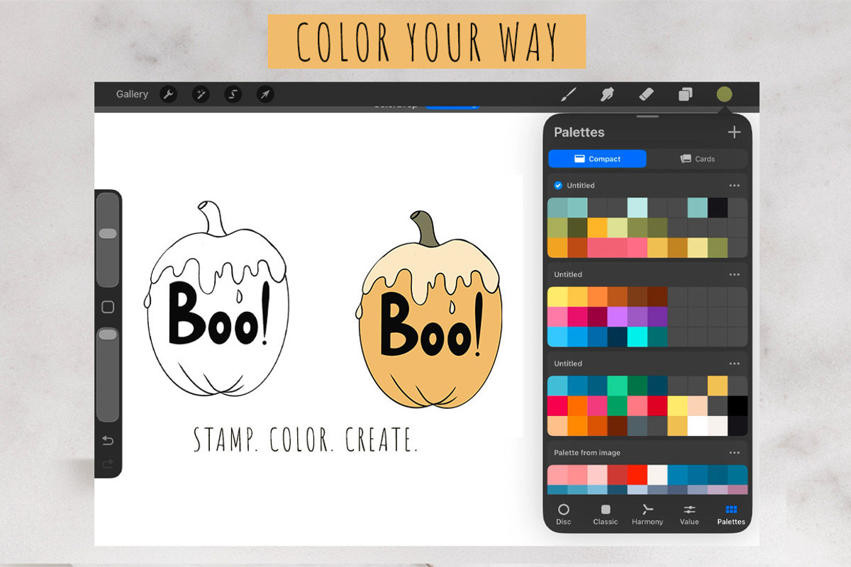 60 Procreate Halloween Stamps, a Brush Add-On by Mari_Caliart (Photo 3 of 17)