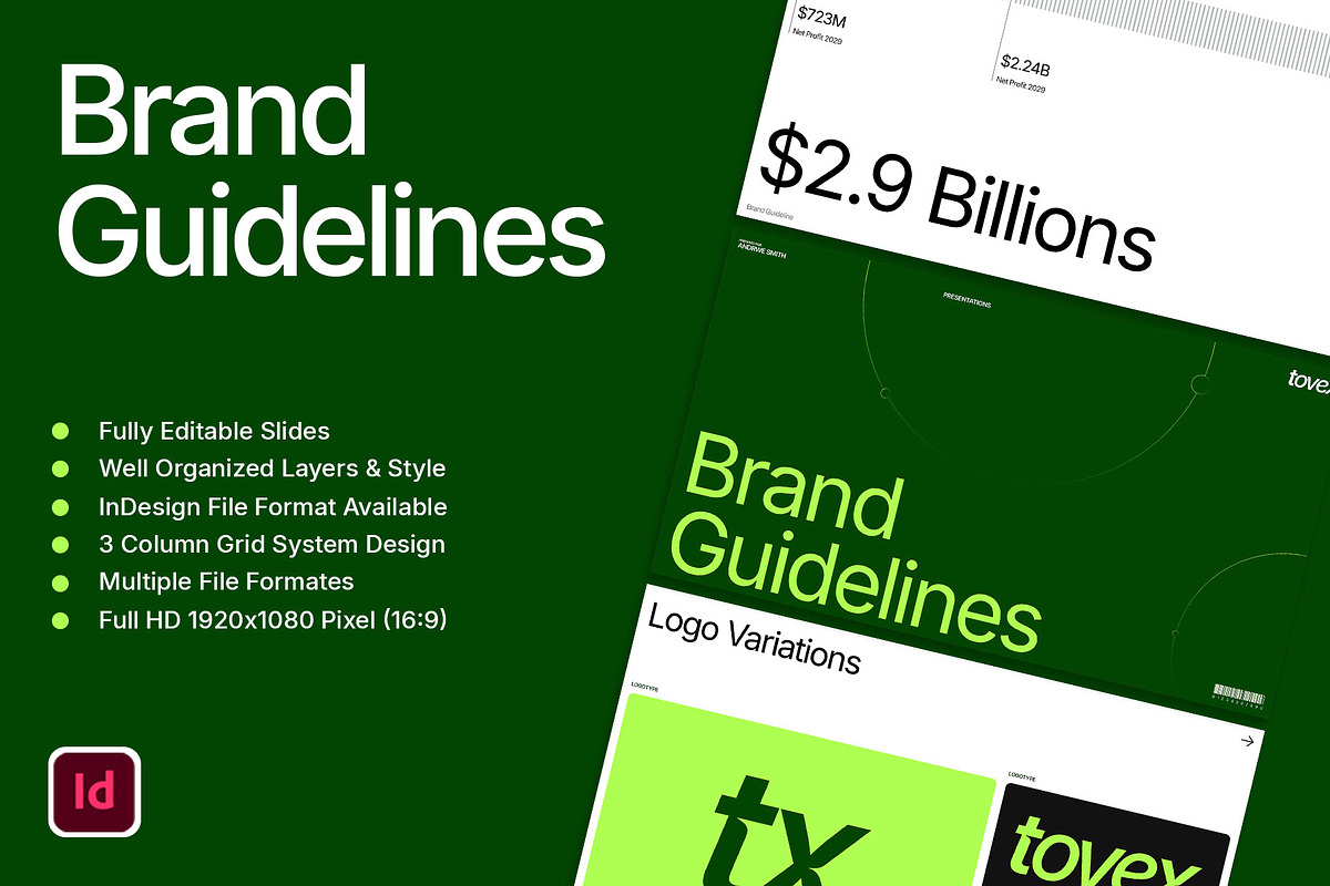 Brand Guideline Presentation Deck, a Branding & Logo Template by Templeste (Photo 2 of 9)