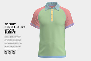 3D Suit Polo T-Shirt Short Sleeve