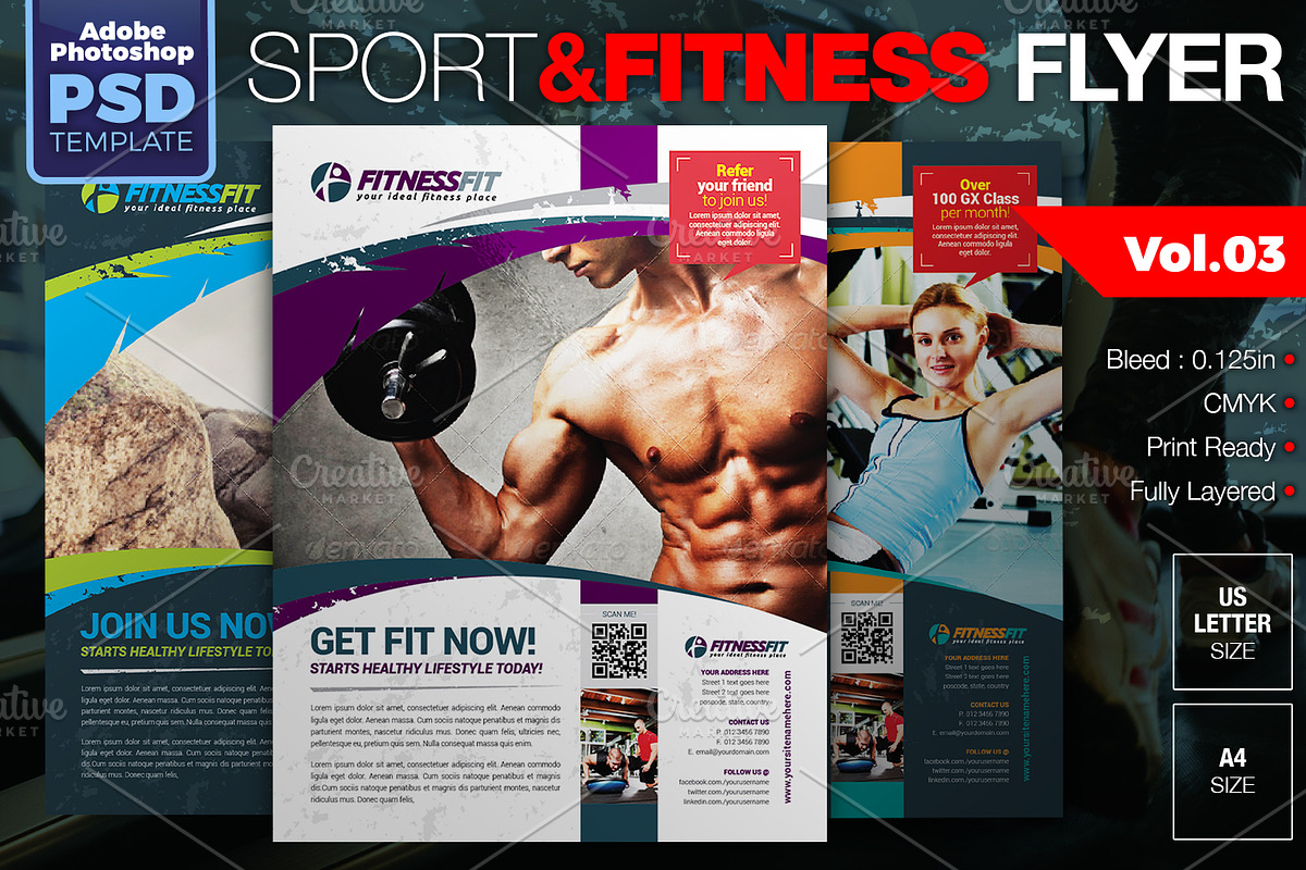 8-in-1 Sport & Fitness Flyers Bundle, a Flyer Template by KitCreativeStudio2 (Photo 4 of 9)
