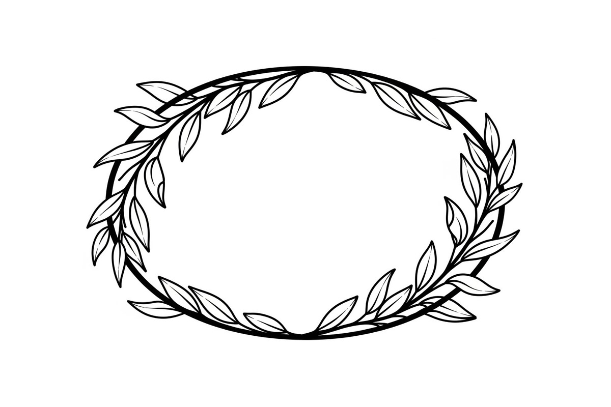 Botanical Oval Wreath Frame Bundle, an Illustration by Designer_Momina (Photo 3 of 51)