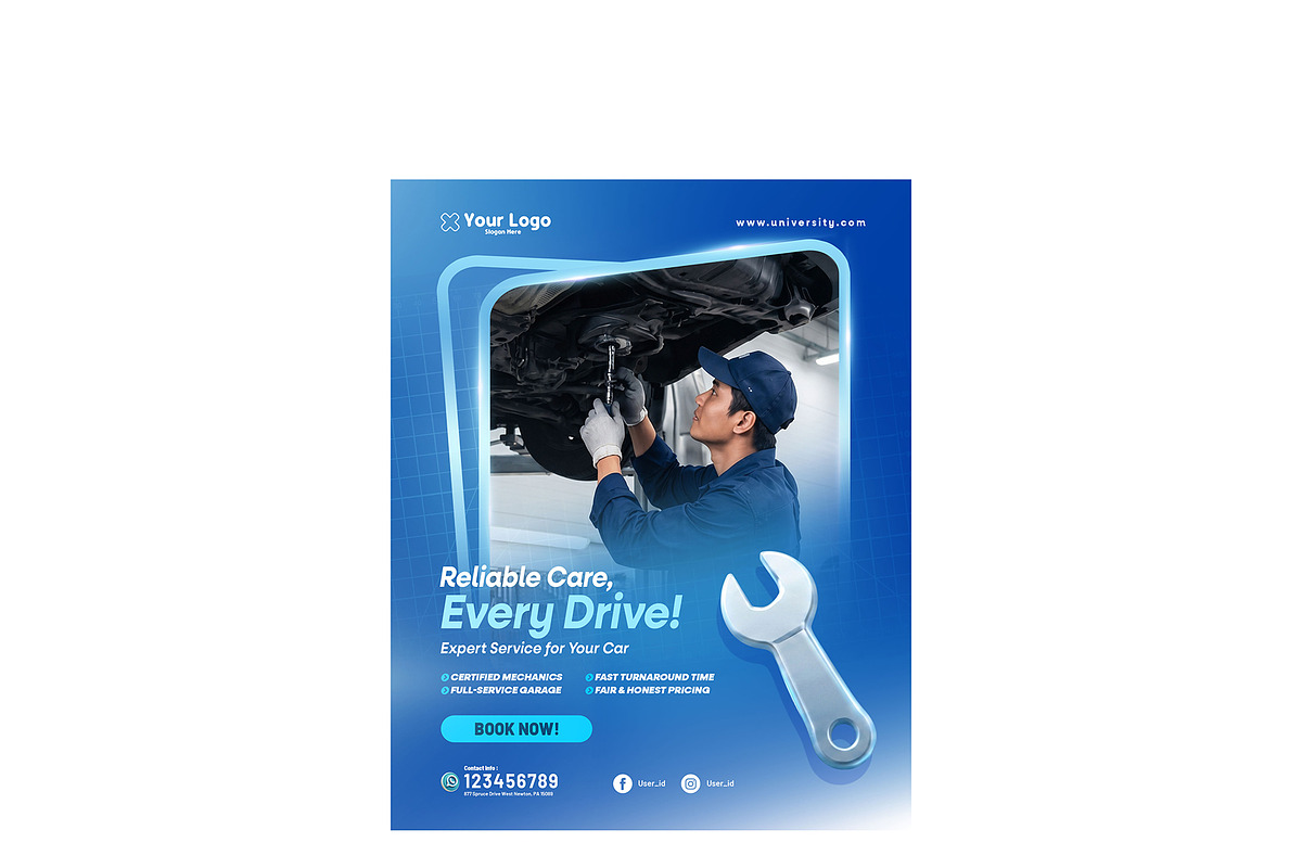 Car Service Social Media Template, a Flyer Template by jobnabru (Photo 2 of 2)