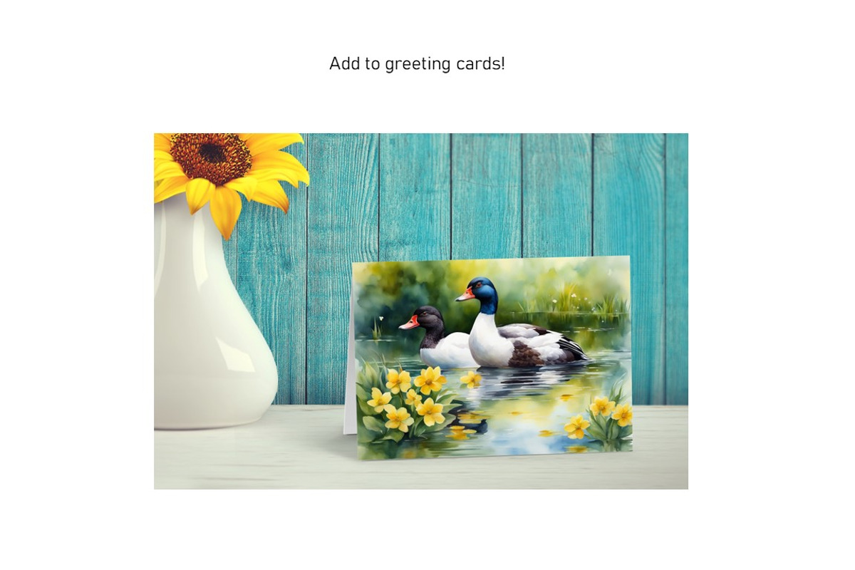 Watercolor Duck Pond Set 2, an Animal Illustration by Kat's Artful Creations (Photo 6 of 9)