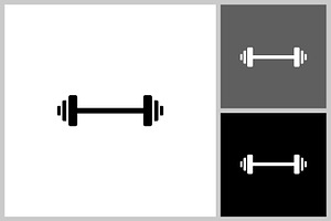 Black barbell icon design vector, a Branding & Logo Template by quadrazo