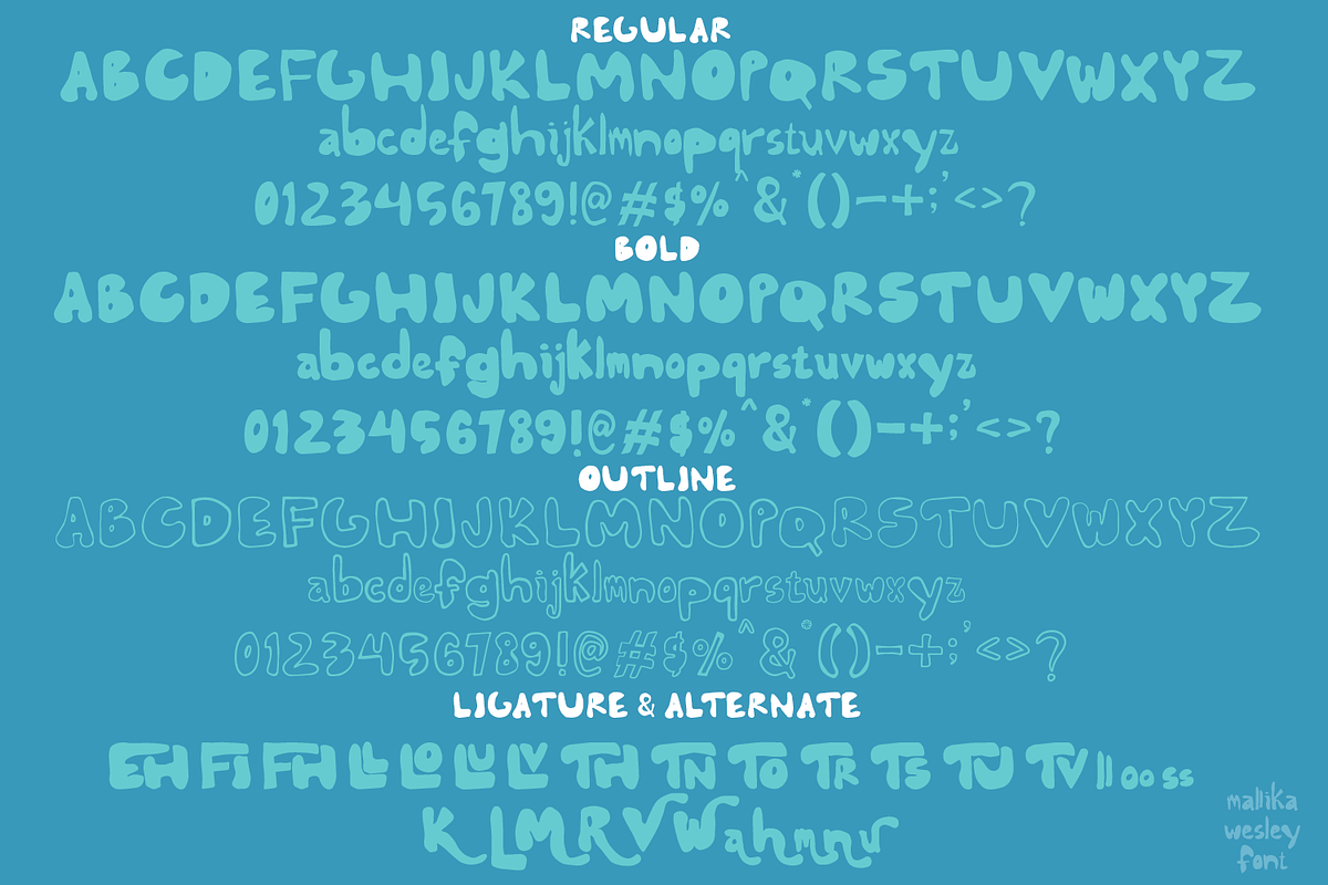 Mallika Wesley - Playful Font, a Handwritten Font by madeDeduk (Photo 6 of 15)