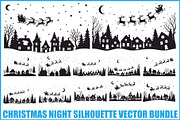 Christmas Night Silhouette Set, an Illustration by BIPLOB EXPERT (Thumbnail 1 of 21)