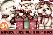Whimsical Christmas Fluffy Dogs, a Graphic by CitraGraphics (Thumbnail 1 of 4)