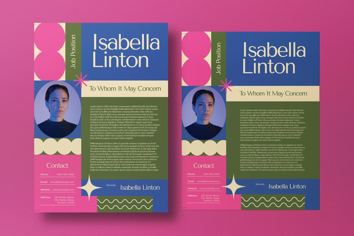 Pink Colorblock Resume US Letter, a Resume Template by graphicook (Photo 3 of 3)