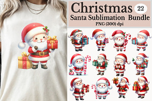 Christmas Santa Clipart Bundle, an Illustration by Rose Art