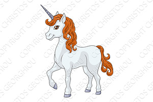 Unicorn Horn Horse Animal Cartoon, an Animal Illustration by Christos Georghiou