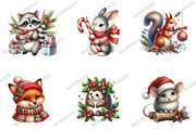 Sweet Christmas Woodland Animals, an Illustration by designcity5 (Thumbnail 2 of 5)