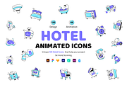 Animated Hotel Icon Set, a Duotone Icon by Vectors Market (Thumbnail 1 of 8)