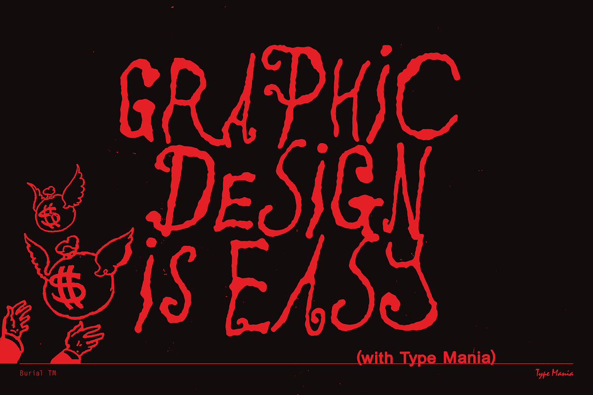 Burial TM – Doom & Gloom, a Handwritten Font by Type Mania (Photo 10 of 10)