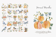 harvest meadow watercolor clipart, a Decorative Illustration by Patishop Art (Thumbnail 4 of 10)