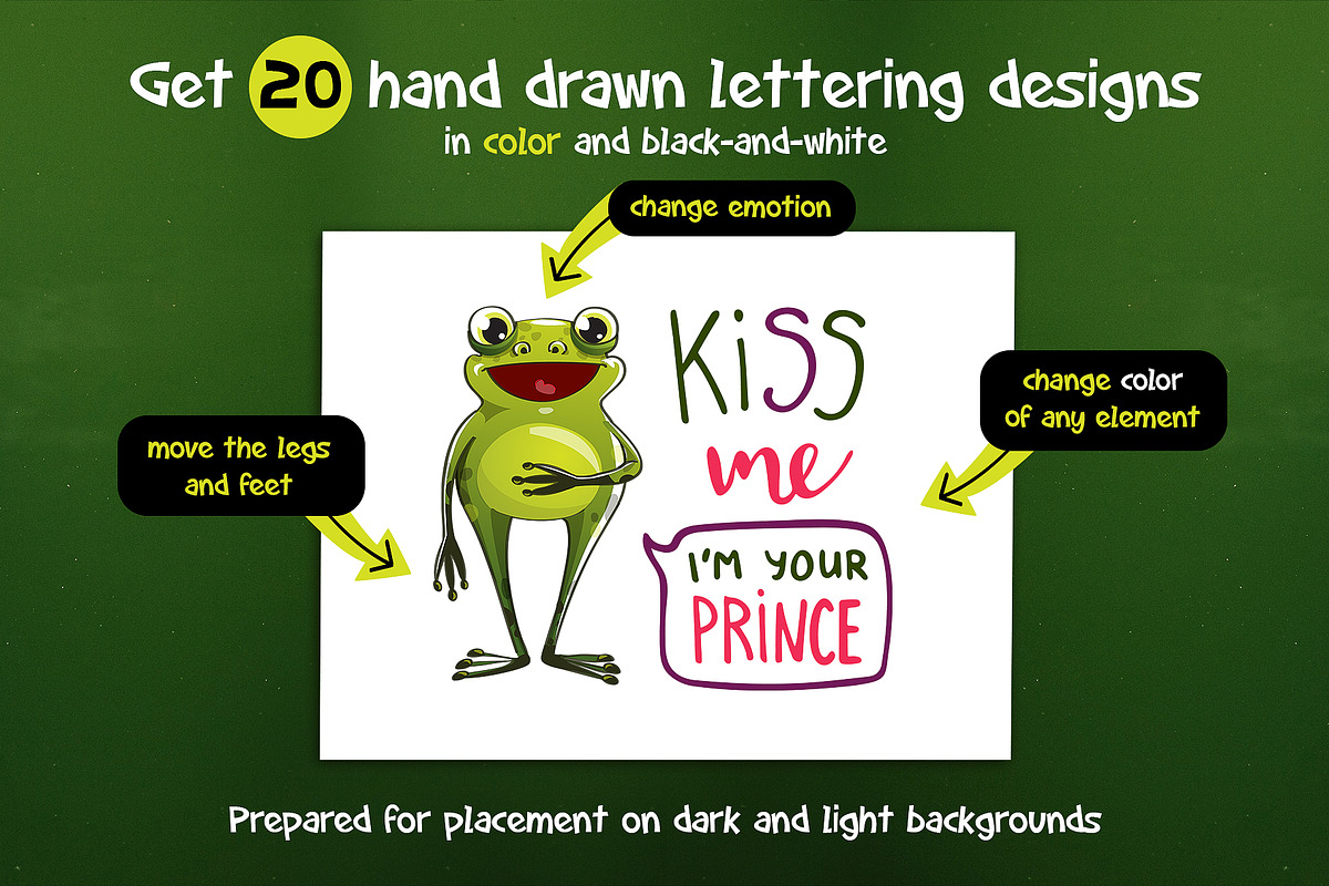 Frog character creator + lettering, a Graphic by SayMascarpone (Photo 5 of 30)