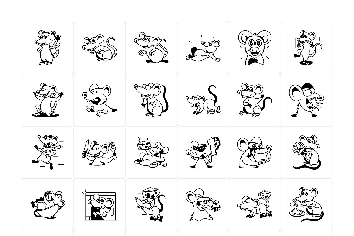 Rat Cartoon Sticker Pack, an Emoji Icon by Vectors Market (Photo 6 of 6)