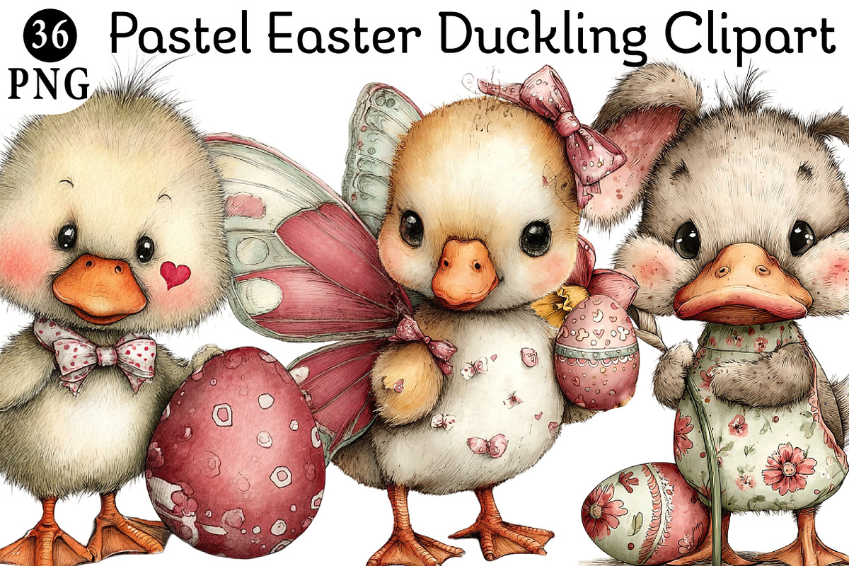 Pastel Easter Duckling Clipart, an Illustration by Daily.Designs (Photo 1 of 8)