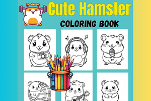 Cute Hamster Coloring Pages for Kids, an Animal Illustration by Sourcedigi