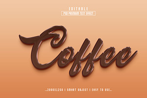 Coffee 3D Editable Psd Text Effect