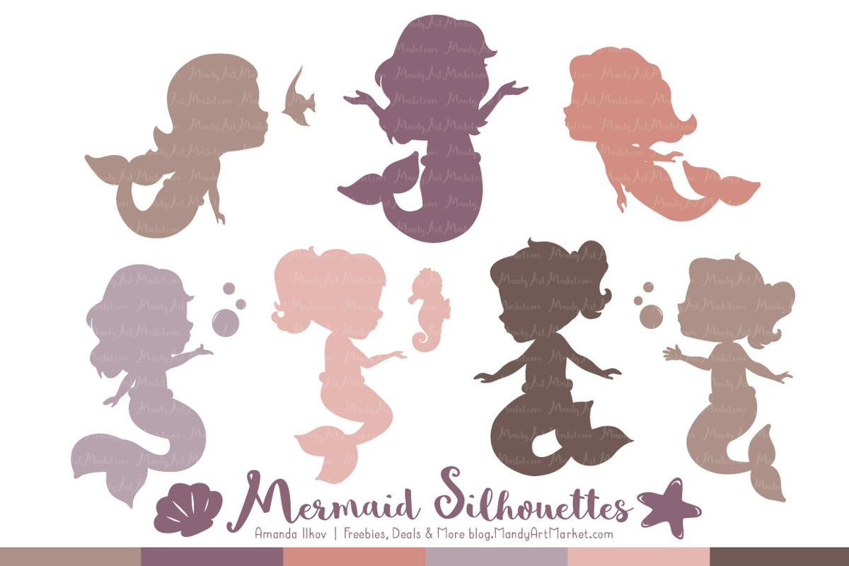 Mermaid Silhouettes in Buff, an Illustration by Amanda Ilkov (Photo 1 of 3)