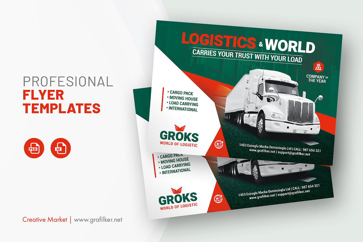 Logistics Flyer Templates, a Flyer Template by grafilker