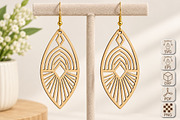 Geometric Teardrop Earrings SVG, an Object Graphic by Canvas Craft (Thumbnail 1 of 3)
