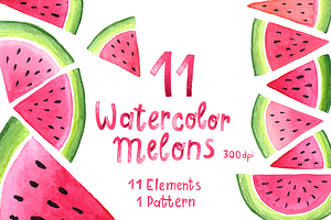 Watercolor Melons