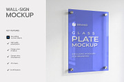 Glass Plaque Wall Sign Mockup, an Advertising Mockup by graphypix (Thumbnail 2 of 4)