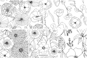 Floral Seamless Pattern Bouquets