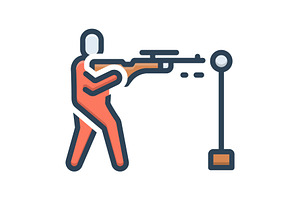 Shooting shooter color icon, a Duotone Icon by Creative priyanka