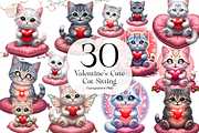 Cute Cat Sitting PNG Clipart Kawaii, an Animal Illustration by KennedyStudio (Thumbnail 1 of 5)