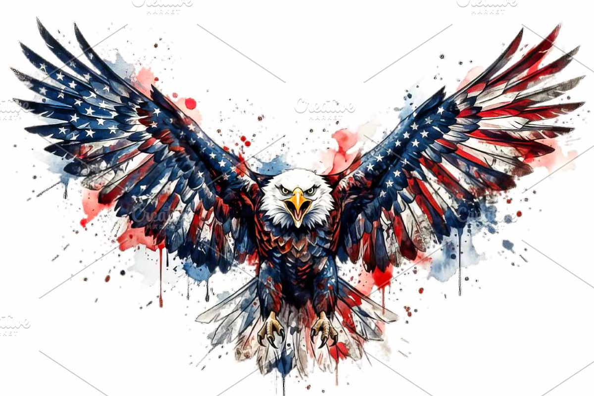 Flying Bald Eagle Watercolor, an Object Graphic by VetalStock (Photo 3 of 3)