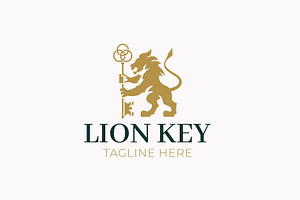 Illustration Abstract Lion Key Logo, a Branding & Logo Template by Signatoro